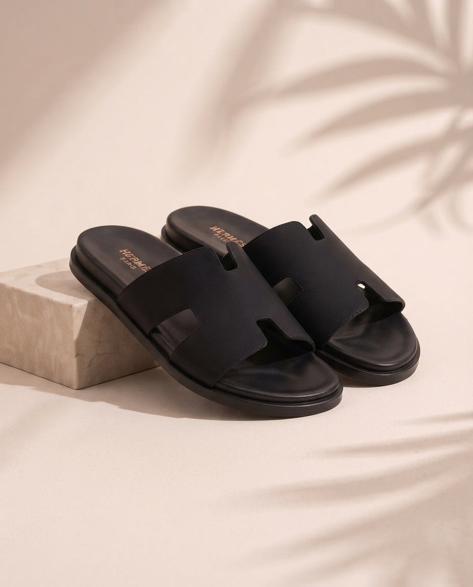 UrbanJoota Monaco Luxury Suede Slippers - Matte Black
