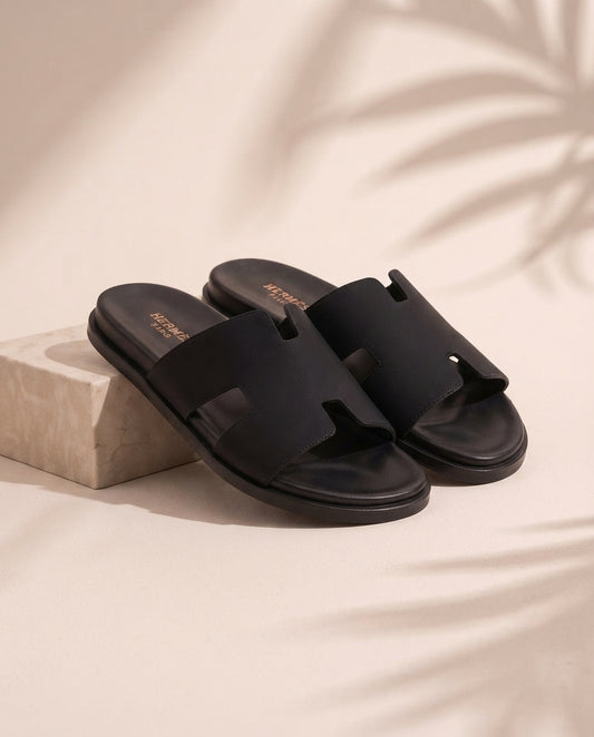 UrbanJoota Monaco Luxury Suede Slippers - Matte Black