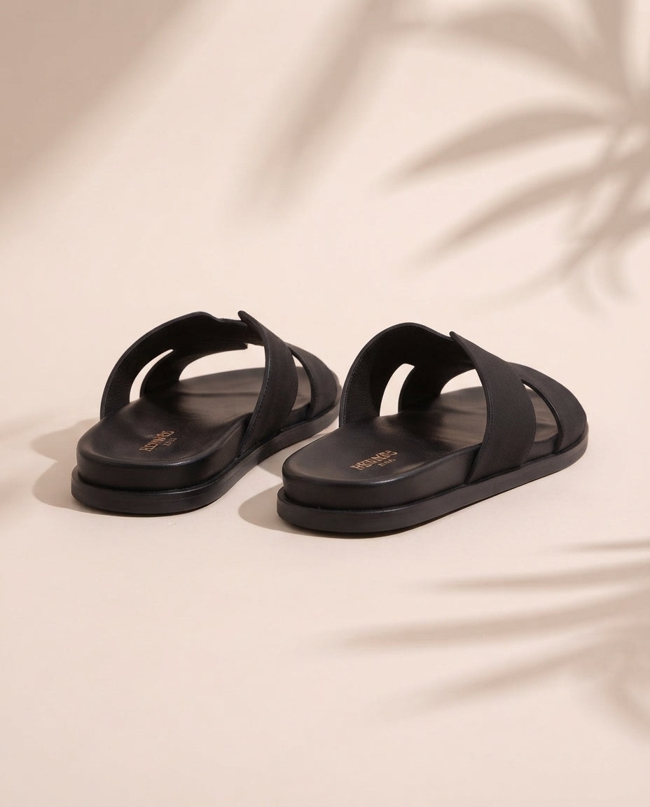 UrbanJoota Monaco Luxury Suede Slippers - Matte Black