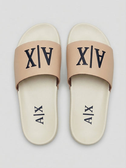 Casual Comfort Slides - Beige & Black