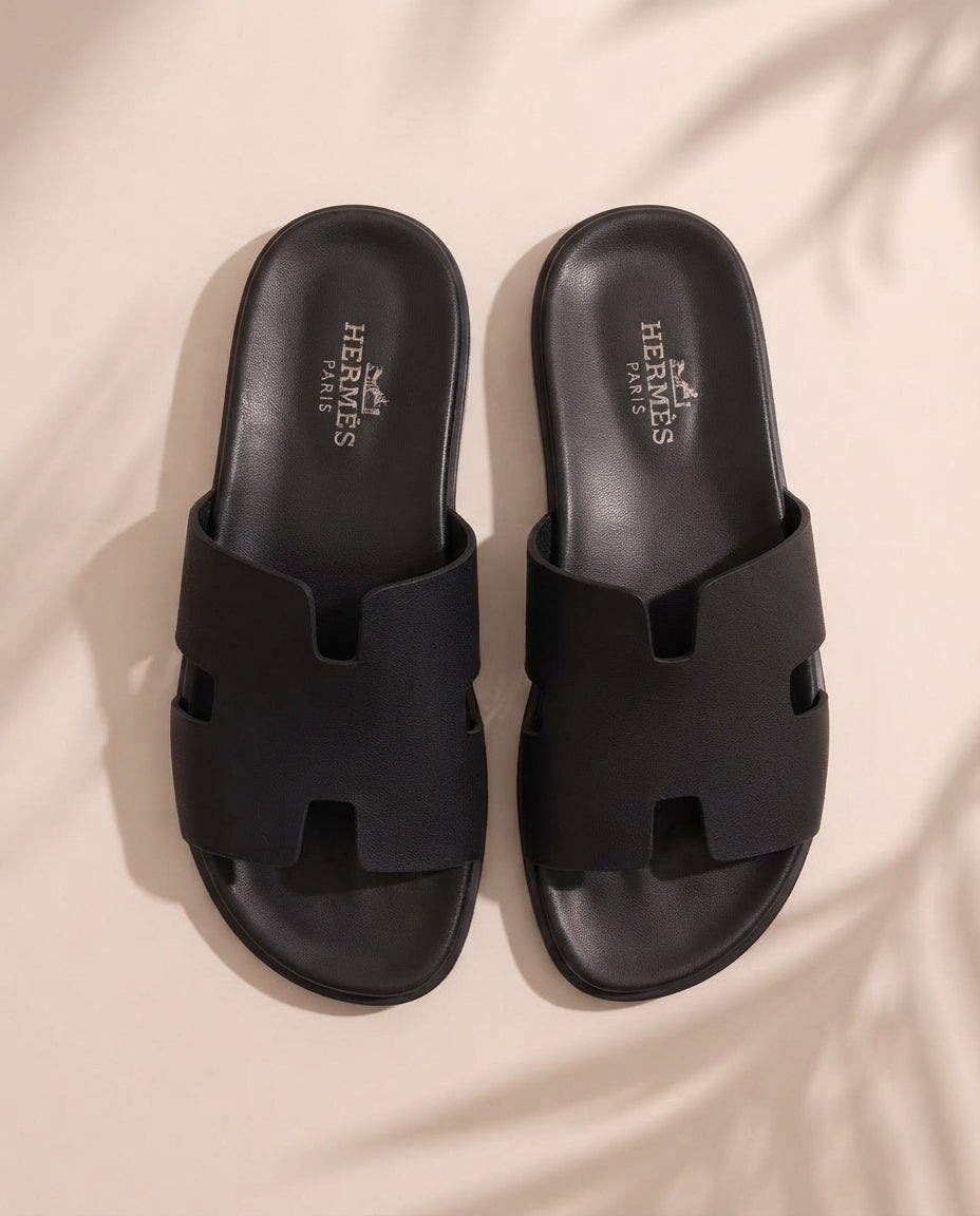 UrbanJoota Monaco Luxury Suede Slippers - Matte Black