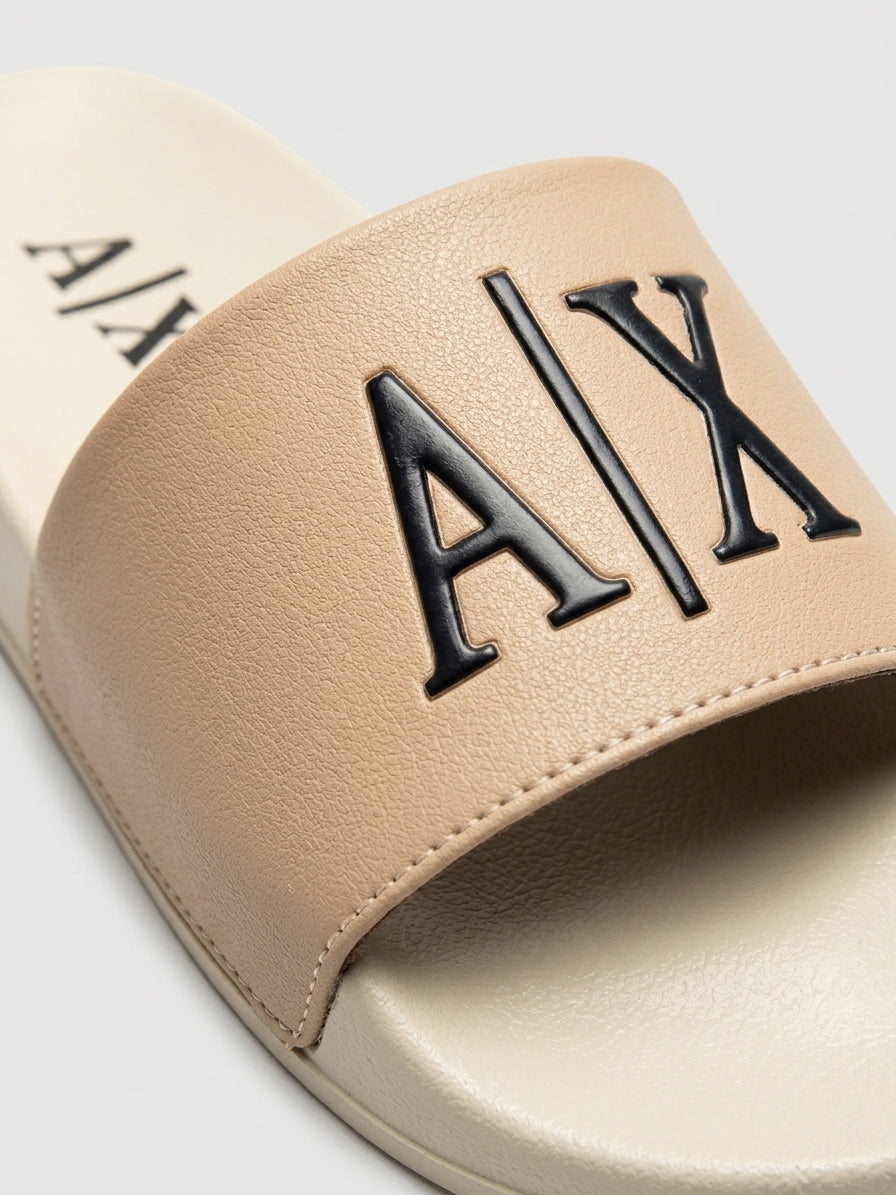 Casual Comfort Slides - Beige & Black