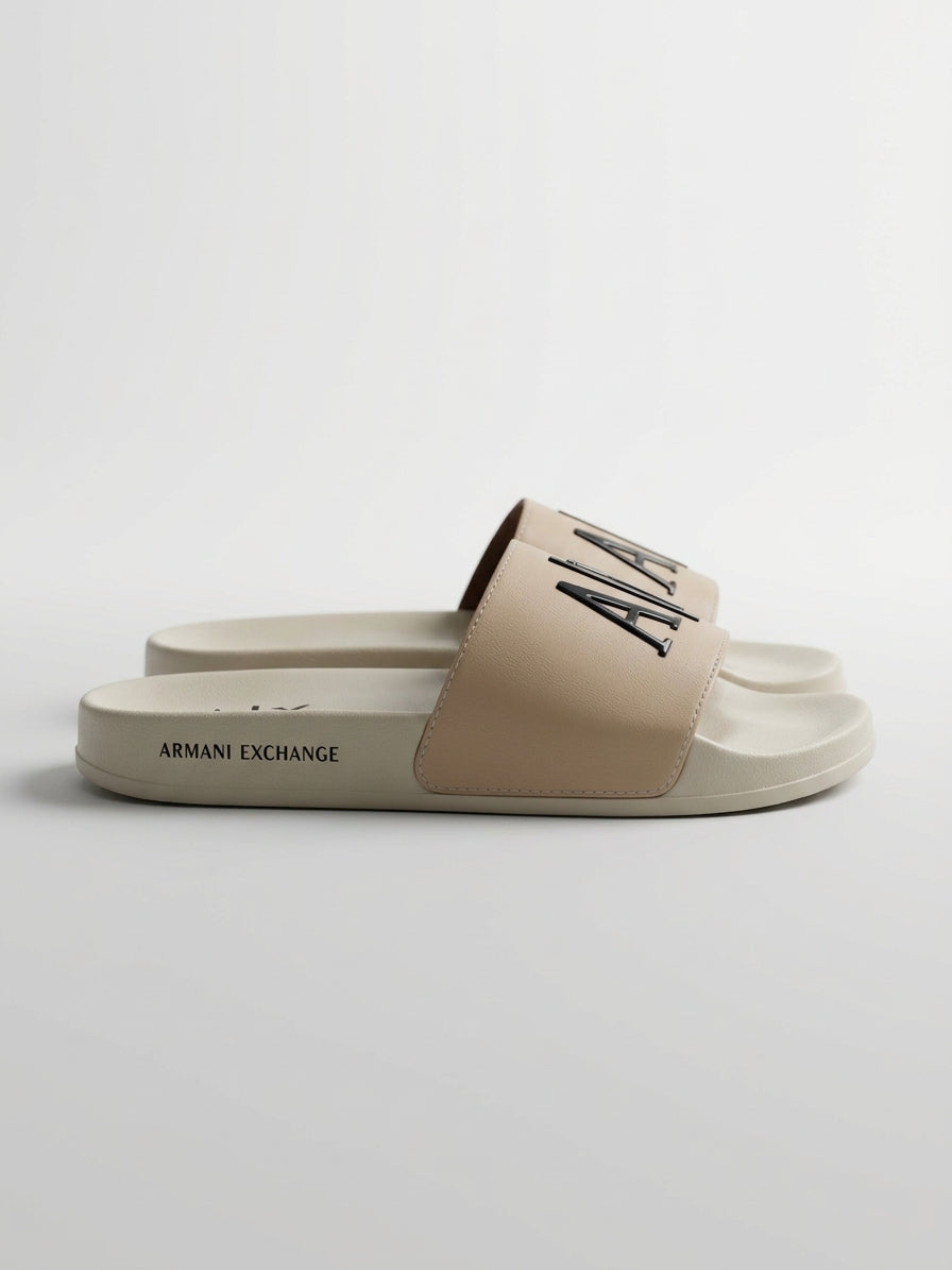 Casual Comfort Slides - Beige & Black