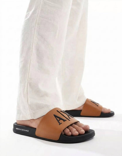Casual Comfort Slides - Beige & Black