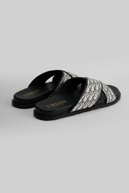 Luxury Monogram Cross-Strap Slipper For Men's
